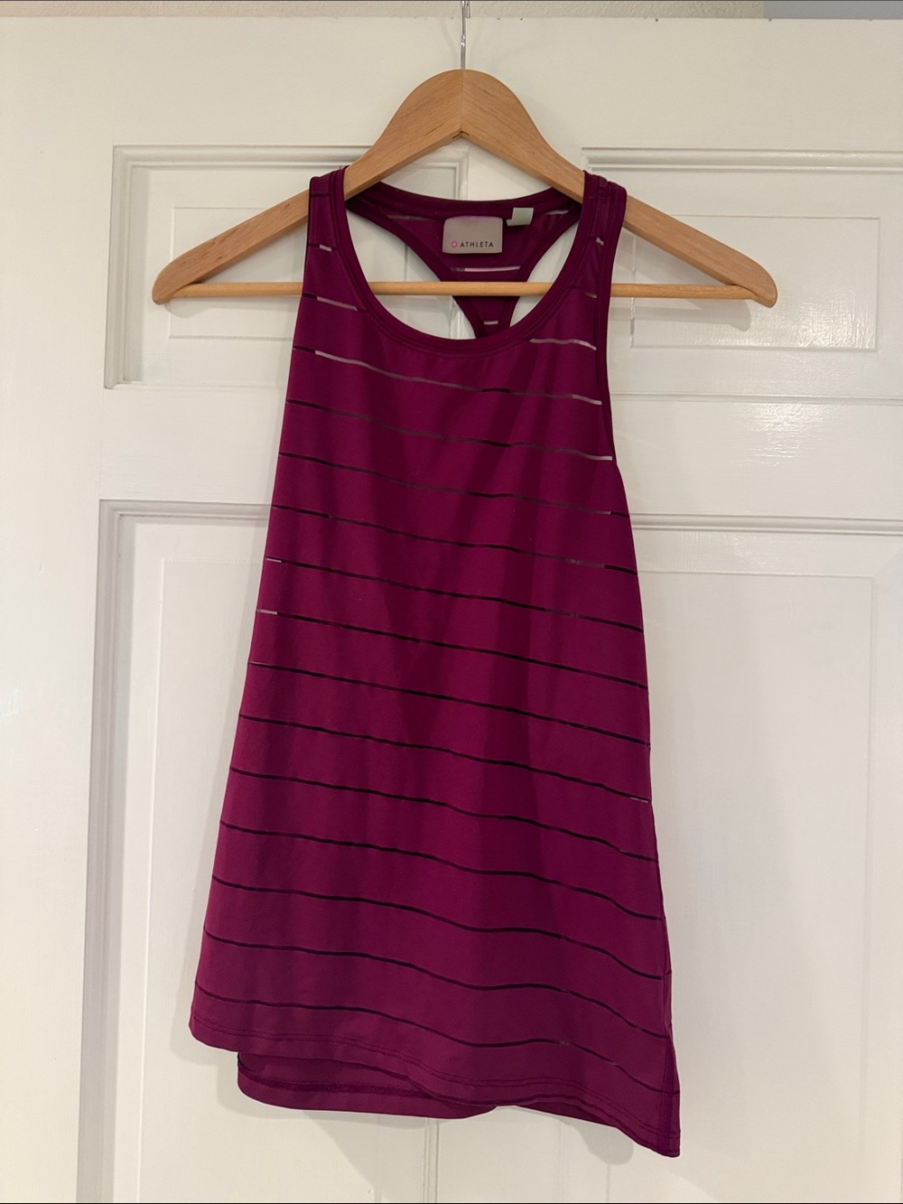 Athleta Deep Pink Striped Racerback Tank